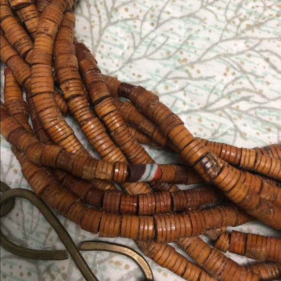 Braided wooden bead belt
