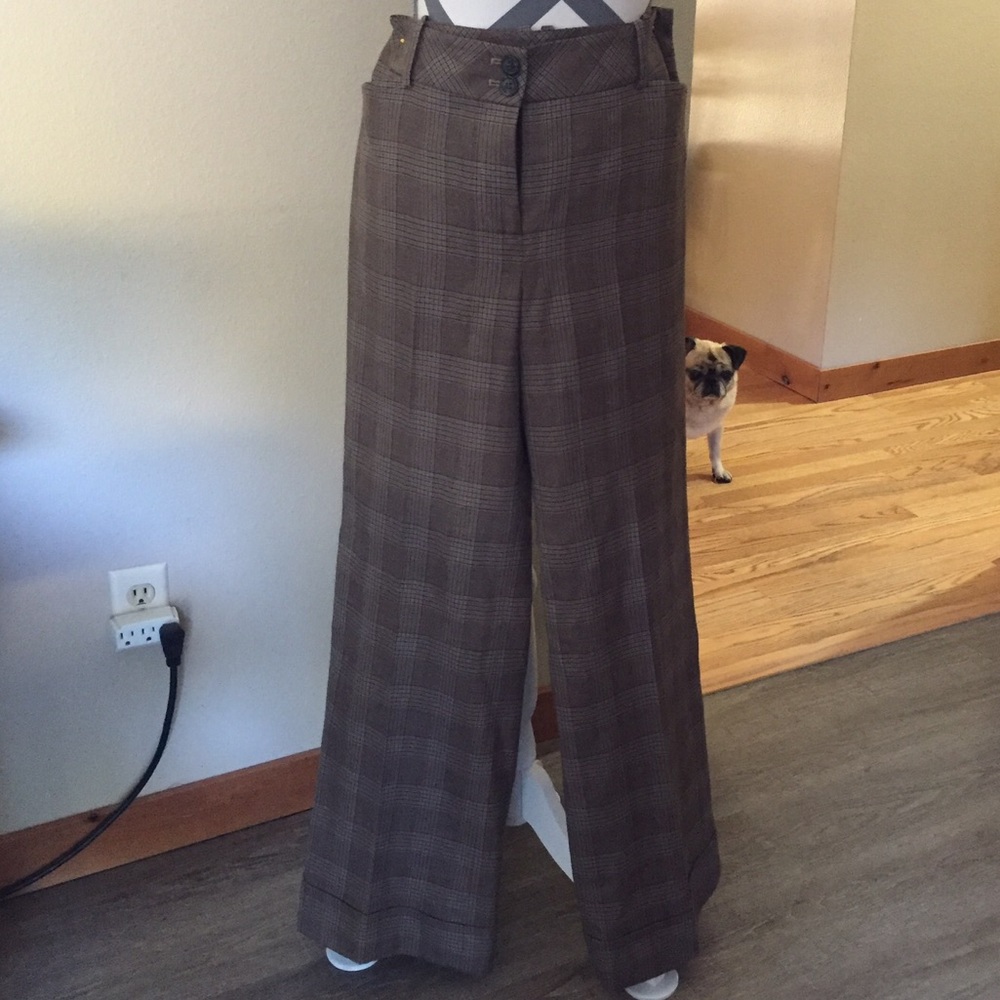 Brown Plaid Ann Taylor Loft Ann Slacks