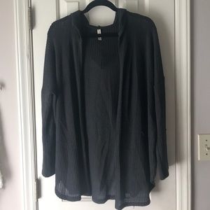 LAST CHANCE!! Grey knit cardigan with hood!