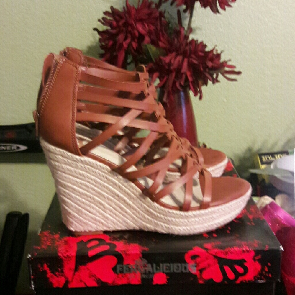 Fergalicious Gladiator wedges zipper in back