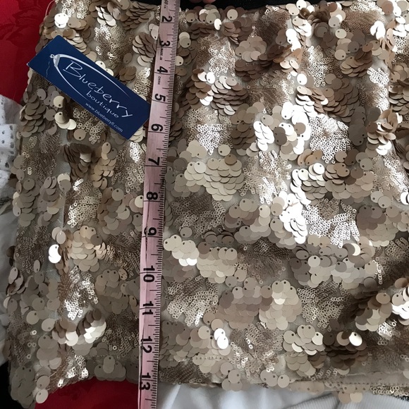 NWT Ya, Los Angela's Gold Sequenced skirt , Small - Picture 5 of 6