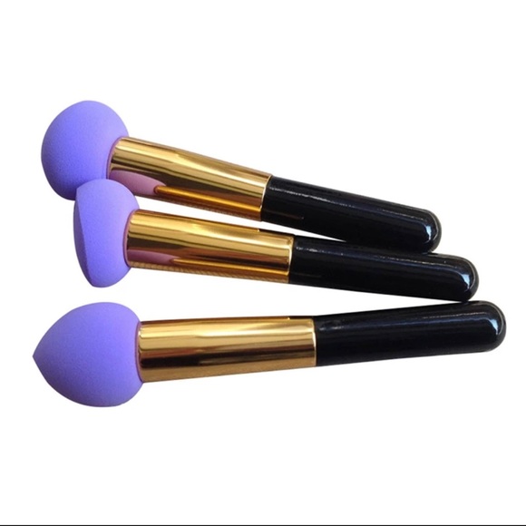 Purple-Gold Trio Cosmetic Makeup Blending Set - Picture 2 of 5