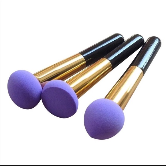 Purple-Gold Trio Cosmetic Makeup Blending Set - Picture 3 of 5