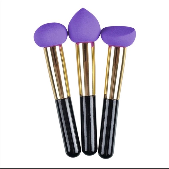 Purple-Gold Trio Cosmetic Makeup Blending Set - Picture 4 of 5