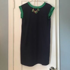 Navy and green dress