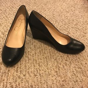 Jessica Simpson Sampson Wedges, Black 7.5