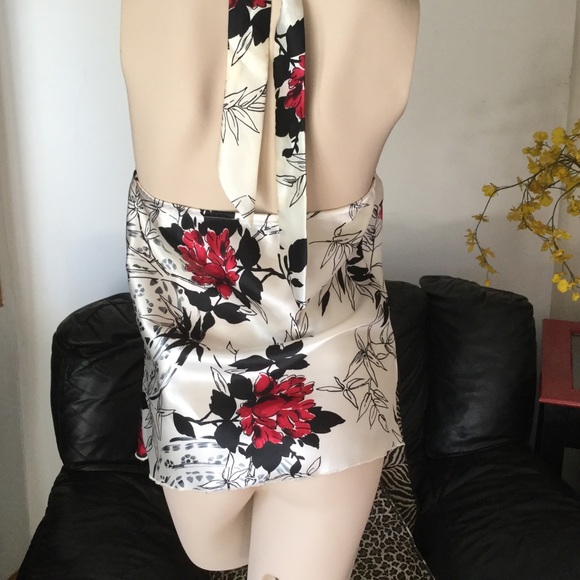 BCX red, black and cream halter top size L - Picture 2 of 2