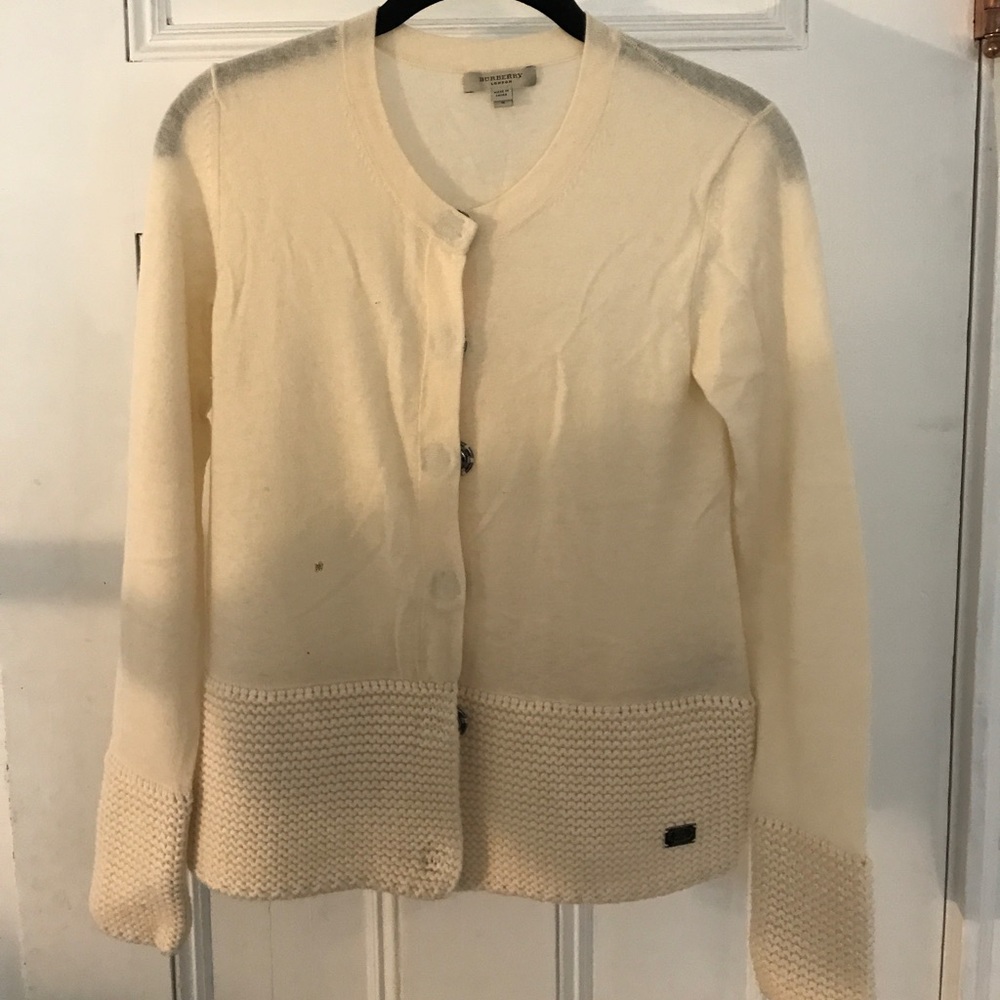 Wool cream Burberry cardigan