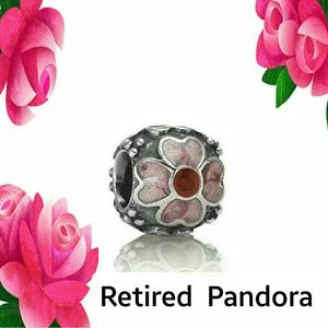 RETIRED PANDORA PINK ENAMEL DAISY