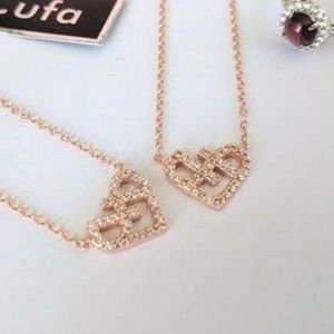 Solid 925 Silver Rose Gold Embrace Your Heart Neck