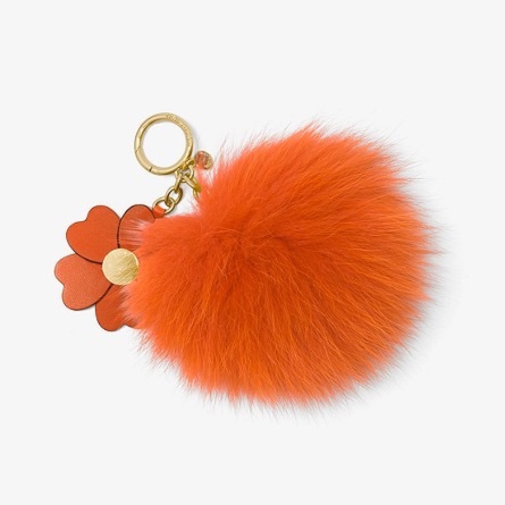 FLASH SALE! MK Fur Key Chain with Leather Charm