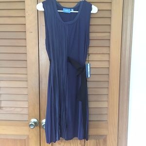 Tie Waist Navy Dress