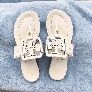 Tory Burch Miller Square white patent sandal 6.5