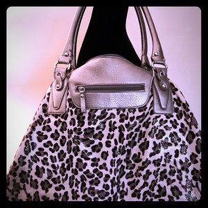 Animal print duffle bag