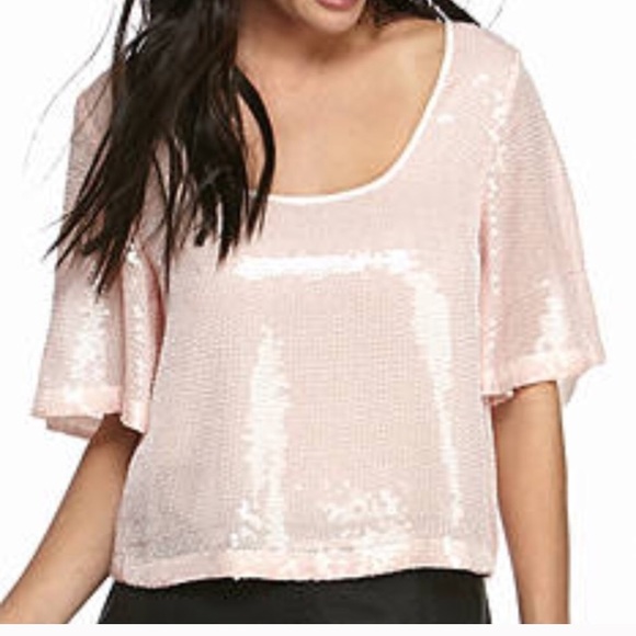 NWT Free People Night Fever Sequins Scoop Neck Top - Picture 3 of 7