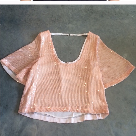 NWT Free People Night Fever Sequins Scoop Neck Top - Picture 4 of 7