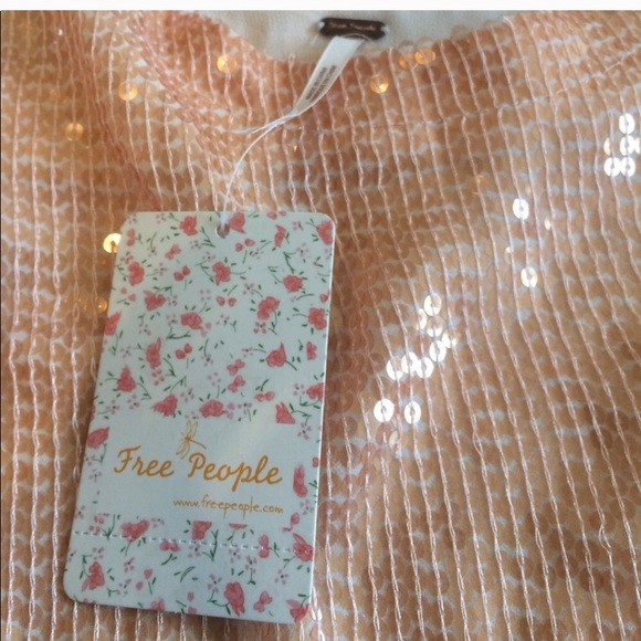 NWT Free People Night Fever Sequins Scoop Neck Top - Picture 6 of 7