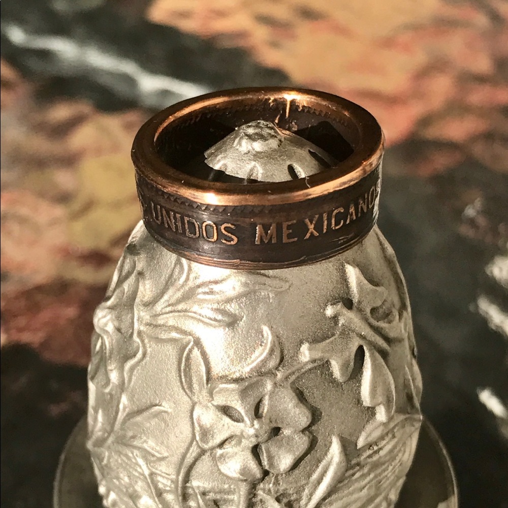 Mexico peso copper coin ring