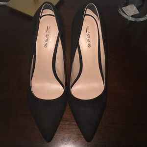 Call It Spring Black Suede Pumps