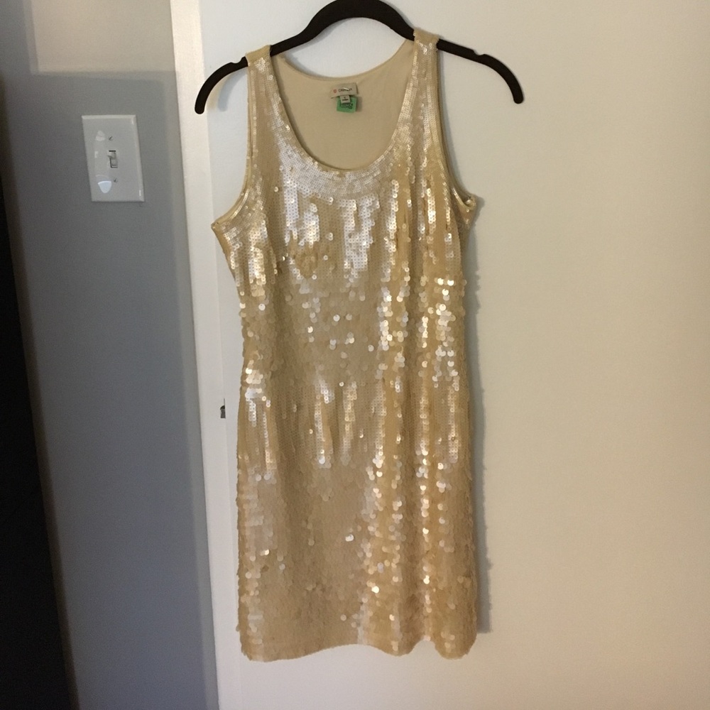 Champagne sequin party dress