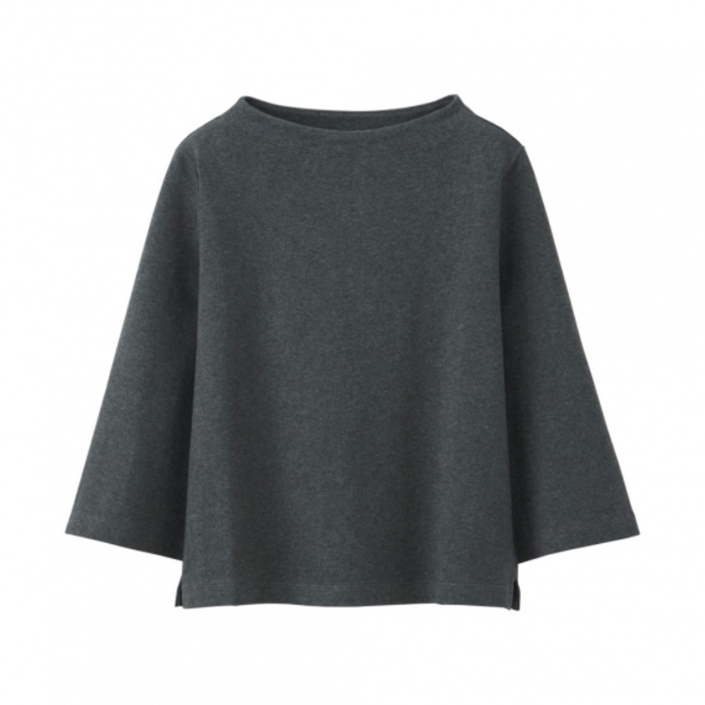 Uniqlo Mock Neck Wide 3/4 Sleeve T-Shirt XS