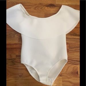 White off-shoulder bodysuit