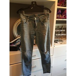 A Gold E skinny crop Sophie jeans