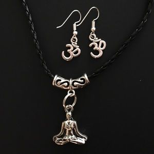 Yogini Meditation Necklace with OM Symbol Earrings