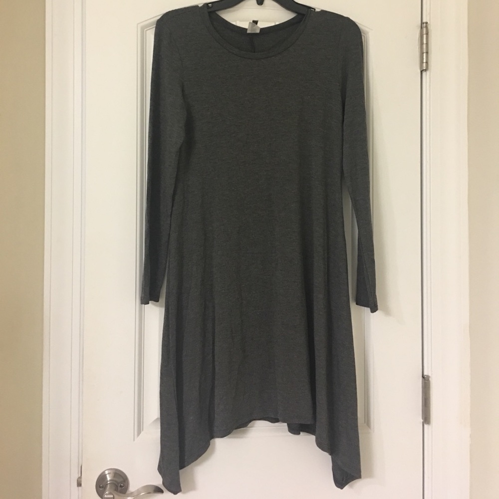Charcoal Gray Asymmetrical Dress