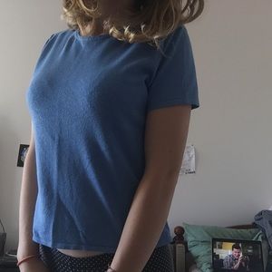 Blue Knit Top Eddie Bauer