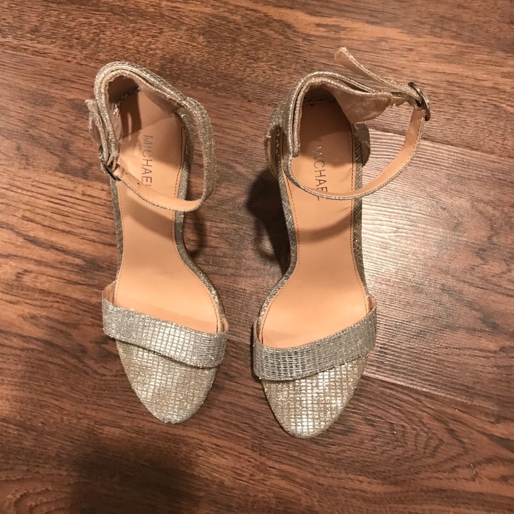 Silver Strappy Heels
