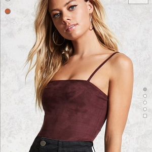 Maroon Velvet Bodysuit