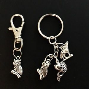 Power Animal Key Ring and Bag Clip Set