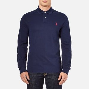 Ralph Lauren polo long sleeve navy medium slim fit
