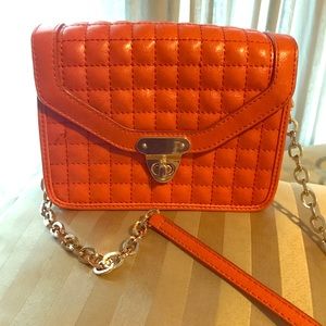 BananaRepublic quilted orange chain-crossbody bag