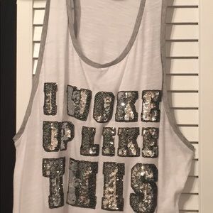 Victoria's Secret I woke up like this sequin tank
