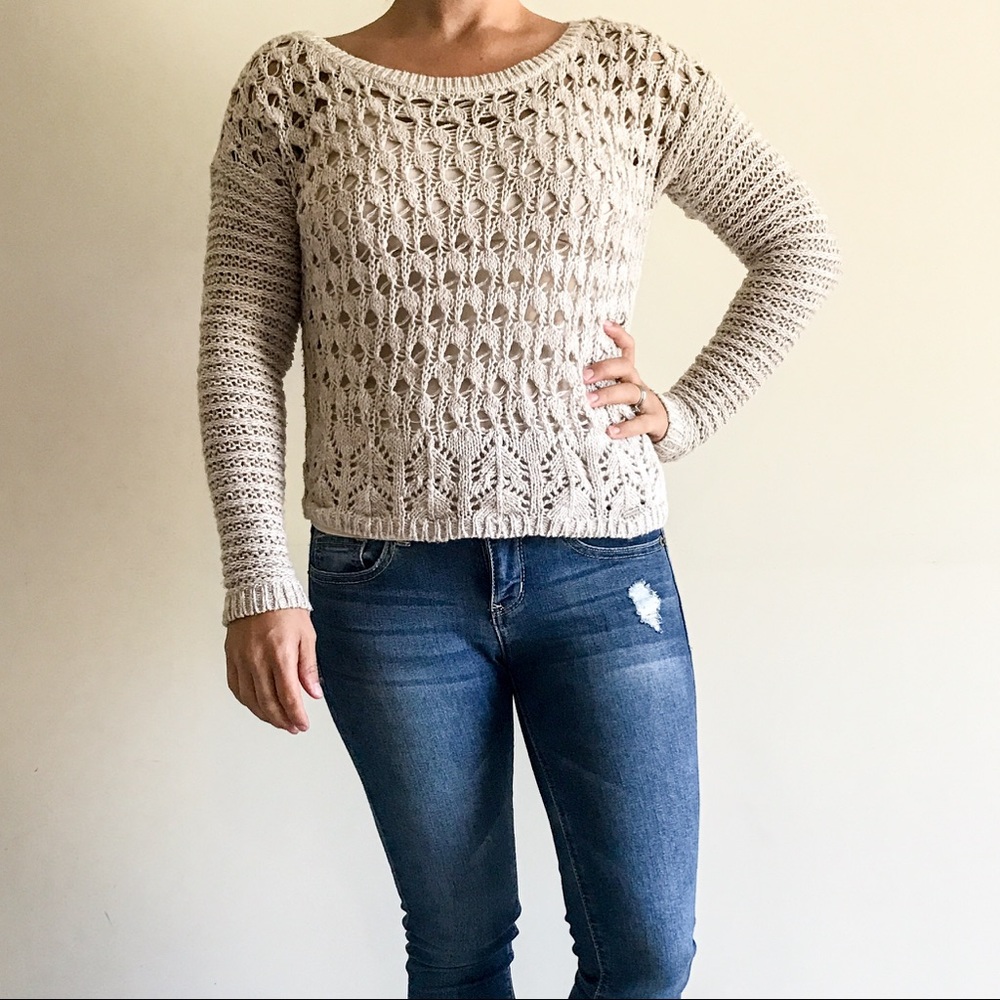 Tan Hollister knit sweater