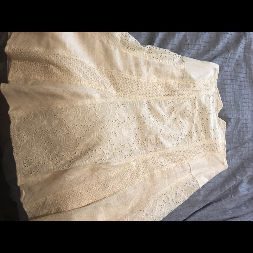 Cream embroidered skirt