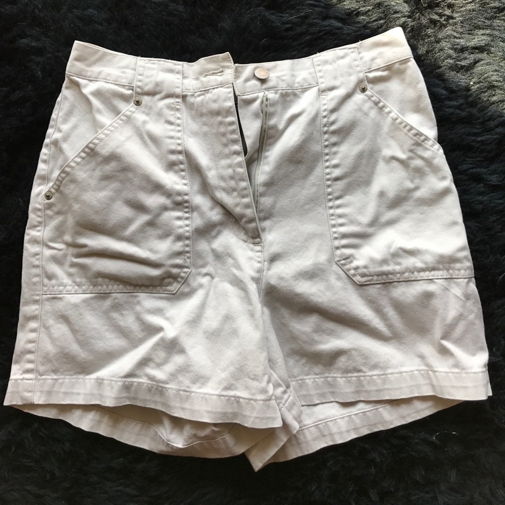 Khaki women's high waisted shorts