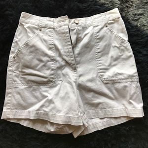Khaki women's high waisted shorts