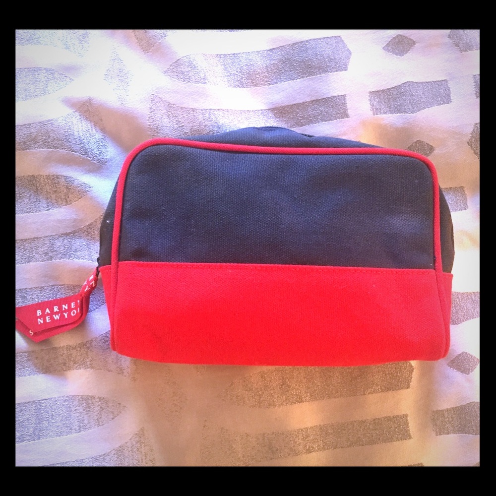 Barneys New York nautical red & blue cosmetic bag