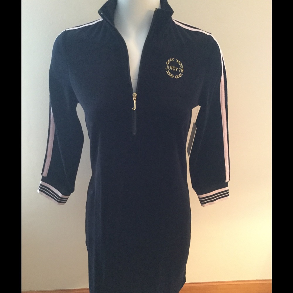 Juicy couture black velvet sporty heritage dress