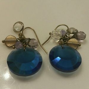 Anthropologie Blue Drop Earrings