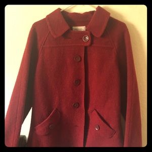 Red pea coat