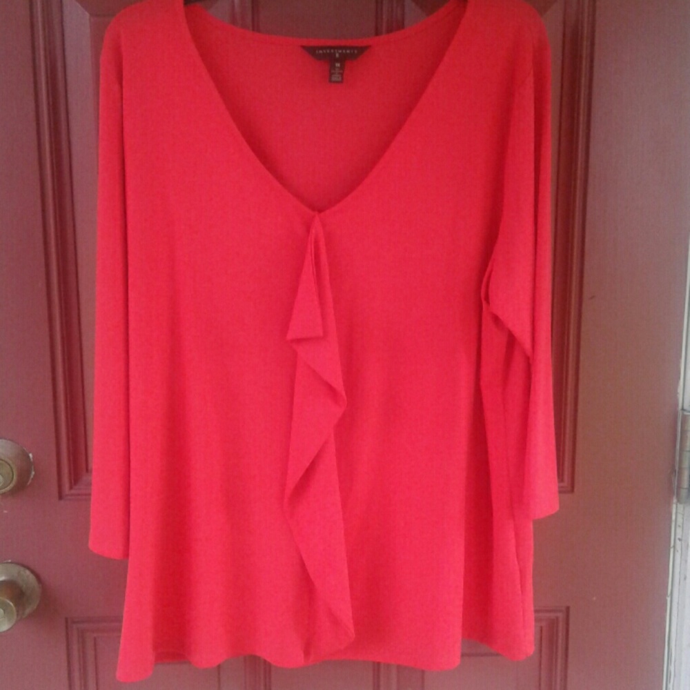 Red orange ruffle top