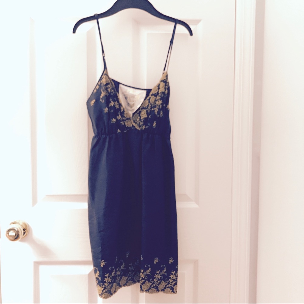 Navy slip dress