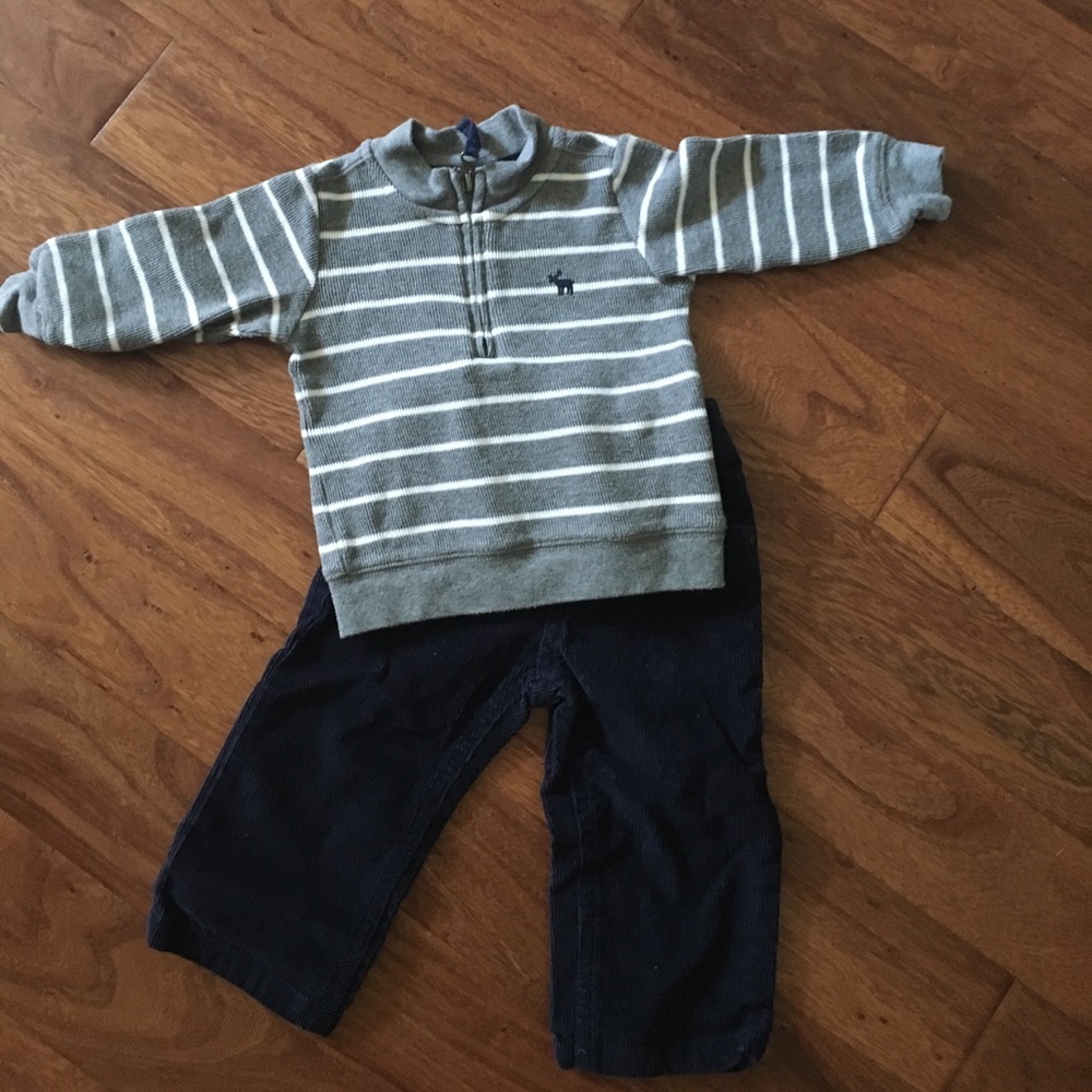 Toddler boys navy corduroy toddler pants sz 12 mo