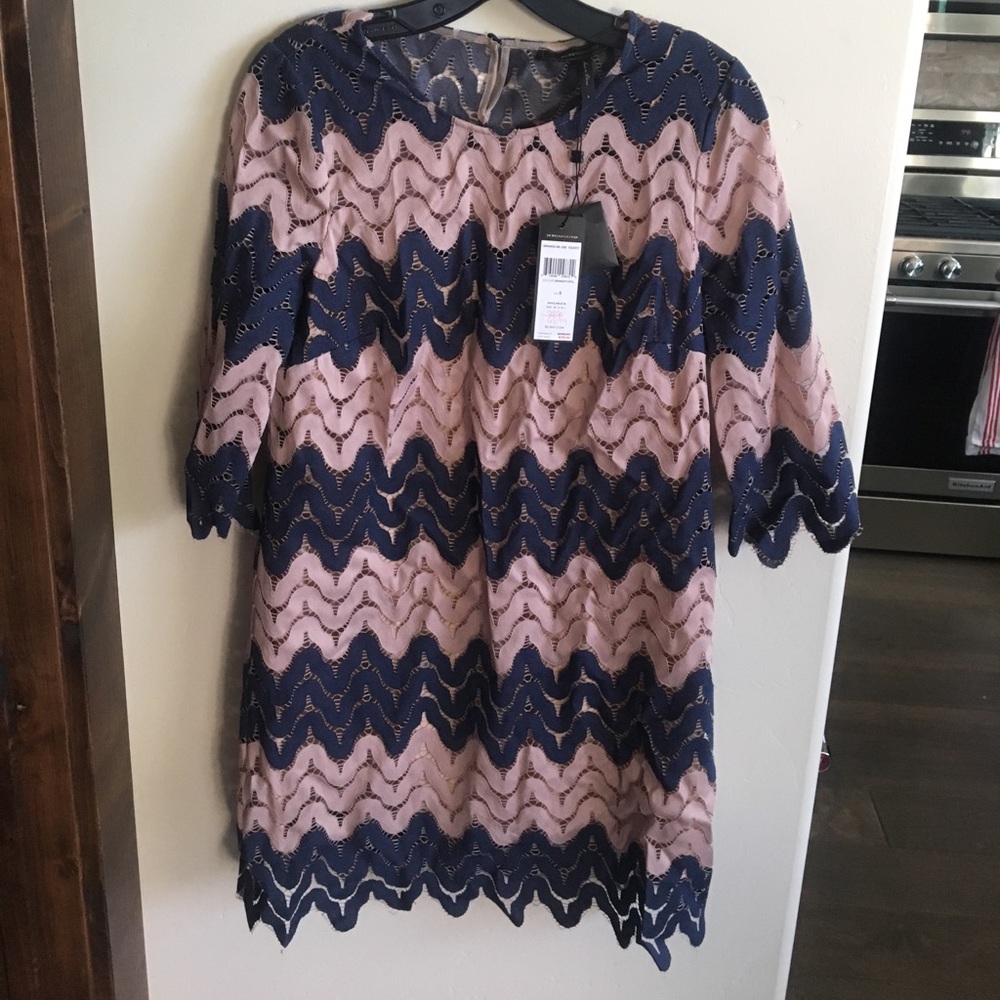 BCBAMAXAZRIA pink/blue lace shift dress