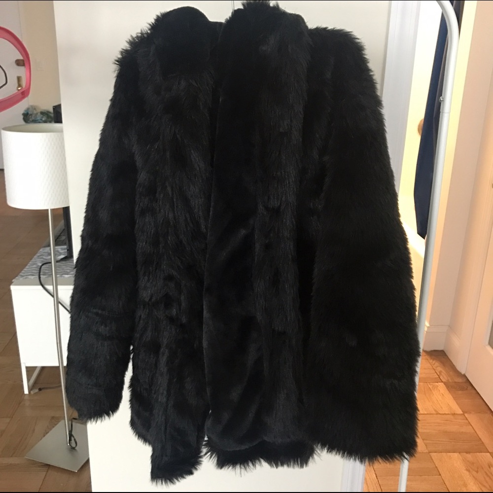 Black fur coat