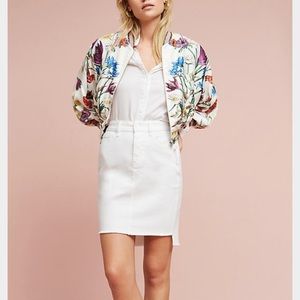 NWT Denim Raw Edge Skirt